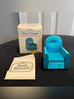 Vintage Ideal “Petite Princess” 4409-9 150 Blue Guest Chair Miniature Dollhouse